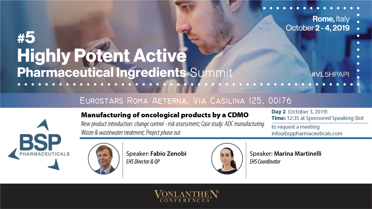 Banner BSP 5th Annual Highly Potent Active Pharmaceutical Ingredients Summit